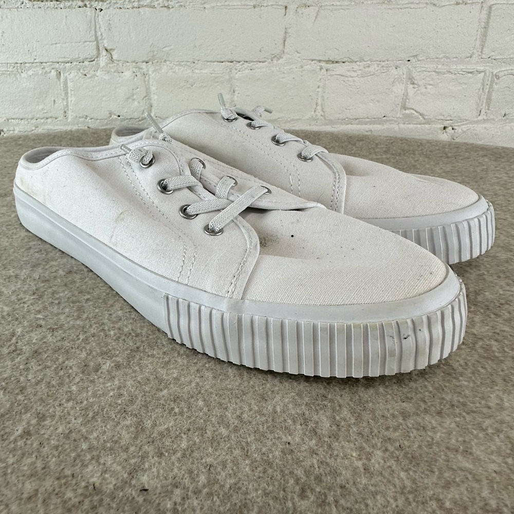 Timberland Skyla White Canvas Mule Sneaker Slip On Woman’s Size 9.5